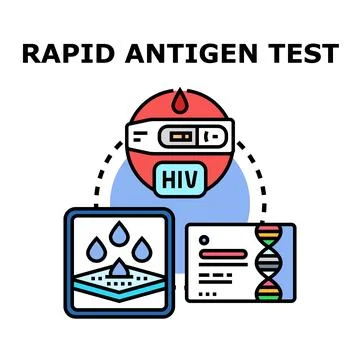 Rapid antigen test detecting viral infection concept Stock Illustration