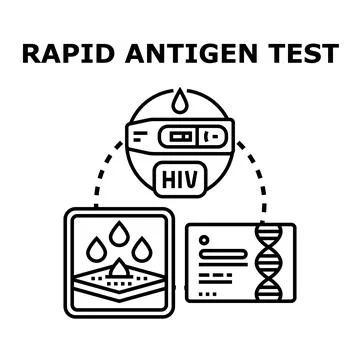 Rapid antigen test detecting viral infection concept Stock Illustration