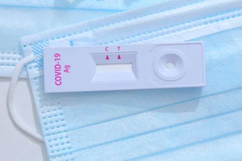 Rapid antigen test at home. Stock Photos