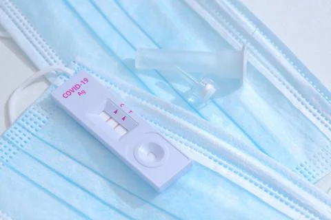 Rapid antigen test at home. Stock Photos