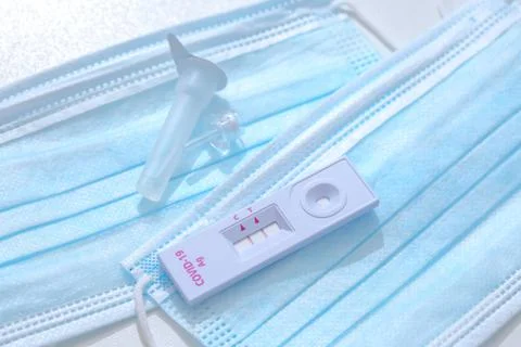 Rapid antigen test at home. Stock Photos