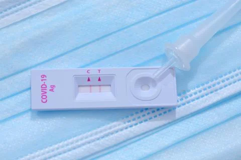 Rapid antigen test at home. Stock Photos