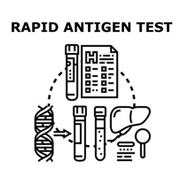 Rapid antigen test vector concept analyzing diagnosis Stock Illustration