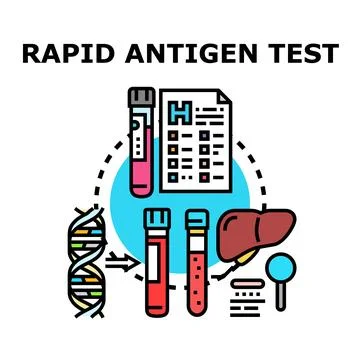 Rapid antigen test vector concept analyzing diagnosis Illustrazione stock