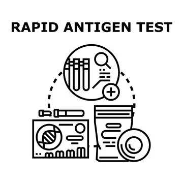Rapid antigen testing medical diagnostic procedure concept Stock Illustration