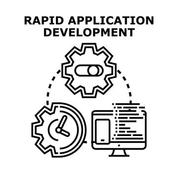 Rapid application development concept using software process and technology イラスト素材