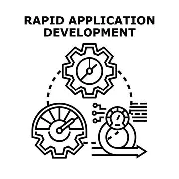 Rapid application development cycle concept vector Illustrazione stock