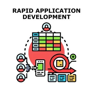 Rapid application development process with agile methodology concept Illustrazione stock