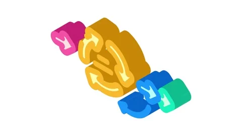 Rapid application development software isometric icon animation Stock Footage 327290985