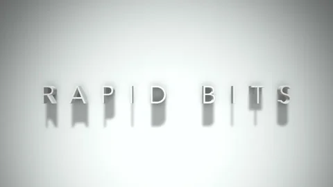 Rapid bits 3D title animation with shadows on a white background Stock Footage 297569724