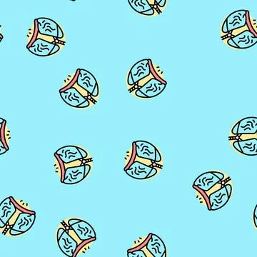 Rapid breathing disease symptom vector seamless pattern Stock Illustration