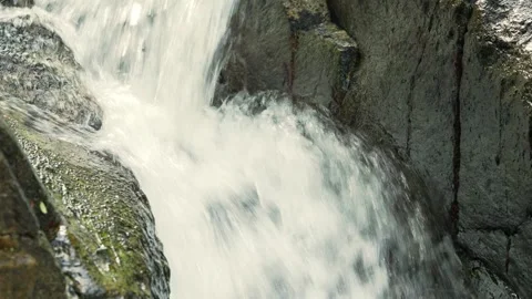 Rapid Cascade Between Stones Captured Close Up Loop Видео 334641976