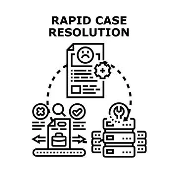 Rapid case resolution concept illustration fast problem solving Stock Illustration