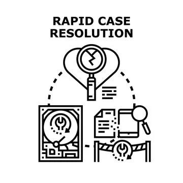 Rapid case resolution concept illustration offering quick solution Stock Illustration