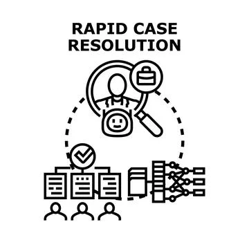 Rapid case resolution concept for problem solving services Stock Illustration