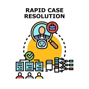 Rapid case resolution concept for problem solving services Stock Illustration