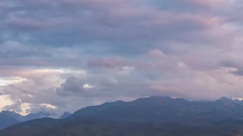 Rapid Cloud Movement Over Tatra Mountains at Sunset Stock-Footage 308191197