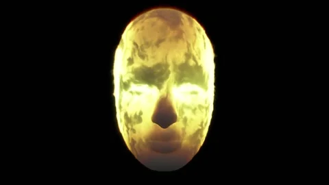 Rapid colored smoke streams across the mask of a human face, illuminated from Stock Footage 171398662