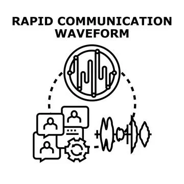 Rapid communication process with digital waveform 스톡 일러스트