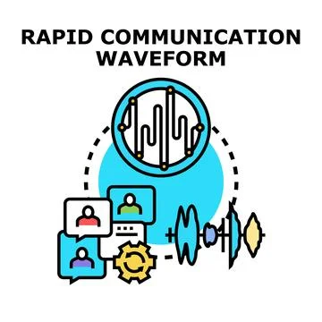Rapid communication process with digital waveform Stock Illustration