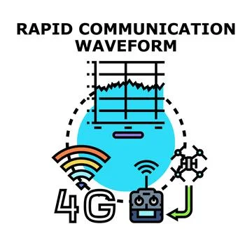 Rapid communication waveform illustrating digital technology data Stock Illustration