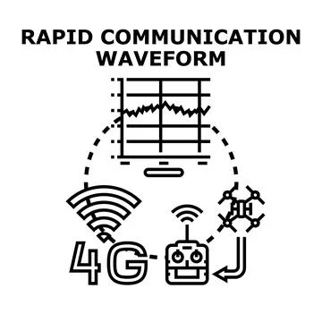 Rapid communication waveform illustrating digital technology data Stock Illustration