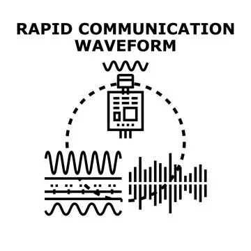 Rapid communication waveform sending data signal Stock Illustration
