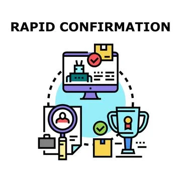 Rapid confirmation process of job recruitment and delivery verification Stockillustratie