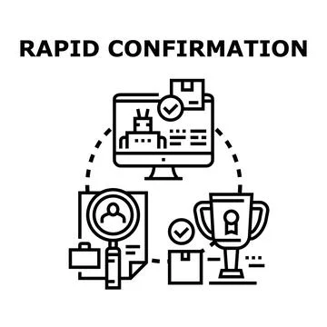 Rapid confirmation process of job recruitment and delivery verification Stock Illustration