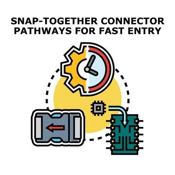Rapid connection pathways for efficient entry system Stock Illustration