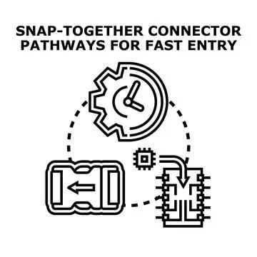 Rapid connection pathways for efficient entry system Stock Illustration