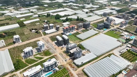 Rapid Construction: Aerial View of Quality Homes and Complexes Stock Footage 243185158