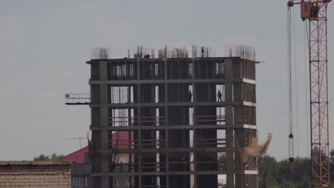 Rapid Construction in a Developing Russian Region Stock Footage 315474558