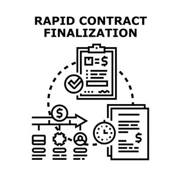 Rapid contract finalization process optimizing business agreement efficiency Stock Illustration