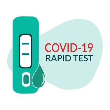 Rapid COVID-19 antigen test with result icon. Negative and positive test result Illustrazione stock