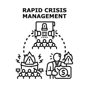 Rapid crisis management planning minimizing business impact Stock Illustration