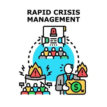 Rapid crisis management planning minimizing business impact 스톡 일러스트