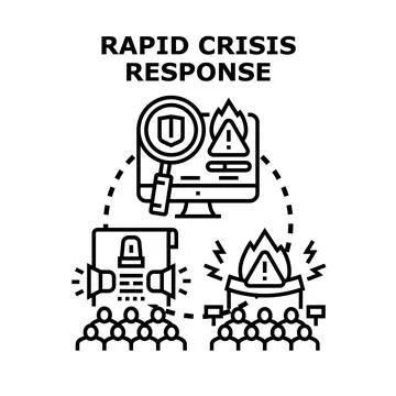 Rapid crisis response management detecting analyzing threat Stock Illustration