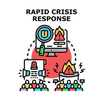 Rapid crisis response management detecting analyzing threat Stock Illustration