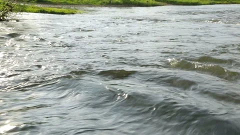 Rapid current of river in summer day 库存影片 95940858