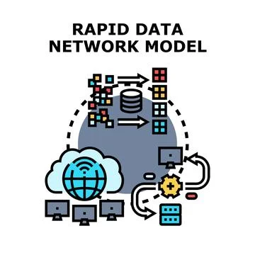Rapid data network model illustrating digital connection イラスト素材