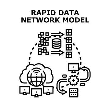 Rapid data network model illustrating digital connection イラスト素材