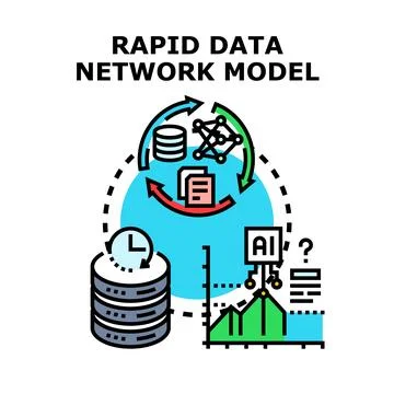 Rapid data network model processing information cycle イラスト素材