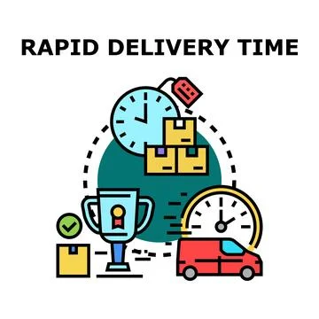 Rapid delivery time achievement in logistics service Stock Illustration