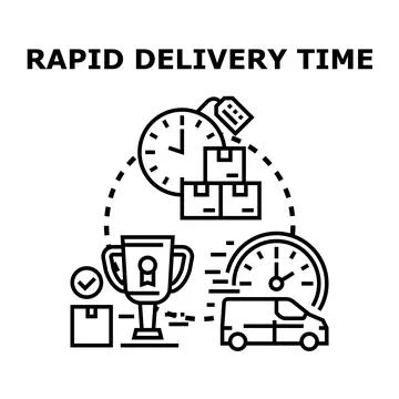 Rapid delivery time achievement in logistics service Stock Illustration