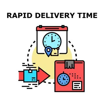 Rapid delivery time for fast shipping service イラスト素材