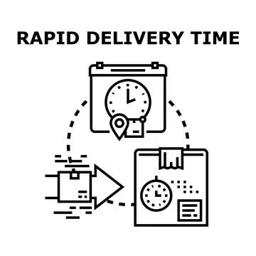 Rapid delivery time for fast shipping service Stock Illustration