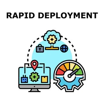 Rapid deployment of cloud internet network applications Stock Illustration