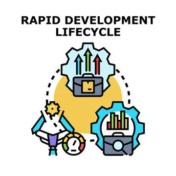 Rapid development lifecycle concept with business processes Stock Illustration