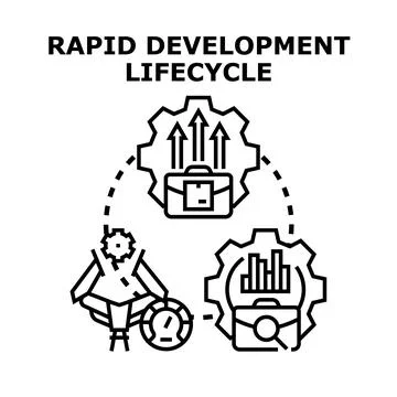 Rapid development lifecycle concept with business processes Stock Illustration
